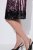 Ulla Popken 853768 Vestido de lentejuelas de rayas Negro - Vestidos de noche - Vestidos de fiesta de gran talla