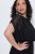 Ulla Popken 854031 Vestido de gasa de manga corta Negro - Vestidos de noche - Vestidos de fiesta de gran talla