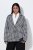 Ulla Popken 855173 Blazer de punto a cuadros Blanco roto - Blazers - Blazers en tallas grandes para mujer