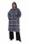 Ulla Popken 855250 Abrigo de lana asimétrico con cuello ancho Gris jaspeado - Abrigos - Abrigos de talla grande