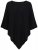 Ulla Popken 855277 Poncho de punto con bajo en pico y cuello barco Negro - Ponchos y capas - 