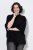 Ulla Popken 855277 Poncho de punto con bajo en pico y cuello barco Negro - Ponchos y capas - 