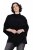 Ulla Popken 855277 Poncho de punto con bajo en pico y cuello barco Negro - Ponchos y capas - 