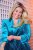 Ulla Popken 855499 Blazer de terciopelo con strass Turquesa - Blazers - Blazers en tallas grandes para mujer