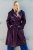 Ulla Popken 855617 Gabardina efecto piel con cinturón anudado Burdeos - Abrigos - Abrigos de talla grande