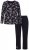 Ulla Popken 856134 Pijama de flores Negro - Pijamas/ropa de estar en casa - 