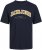 Jack & Jones CALEB VARSITY O-Neck T-Shirt Navy Blazer - Camisetas - Camisetas - 2XL-14XL