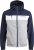 Jack & Jones RUSH White/Grey Blocking Bomber Jacket with Hood Navy Blazer - Chaquetas - Chaquetas Tallas Grandes 2XL-8XL
