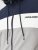Jack & Jones RUSH White/Grey Blocking Bomber Jacket with Hood Navy Blazer - Chaquetas - Chaquetas Tallas Grandes 2XL-8XL