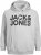 Jack & Jones CORP LOGO Large Print Hoodie Light Grey Melange - Sudaderas - Sudaderas 2XL-12XL