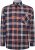 Kam Jeans P038 LS Premium Cotton Check Shirt Navy - Camisas - Camisas 2XL-10XL