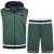 Kam Jeans TS005 Retro Tracky Set (Shorts/Sleeveless Hoodie) Racing Green - Todos prendas - Ropa tallas grandes hombre