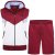 Kam Jeans TS006 Retro Pannelled Tracky Set (Shorts/Sleeveless Hoodie) Red - Chándales - Chándales Tallas Grandes Hombre