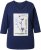 Ulla Popken Decorative Plant 3/4 Sleeve T-Shirt Ink Blue - Camisetas estampadas para mujer - 