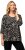 Ulla Popken Number Print 3/4 Sleeve Tee Black - Camisetas estampadas para mujer - 