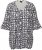 Ulla Popken Geometric Print Trumpet Sleeve Tee Black - Camisetas estampadas para mujer - 