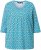 Ulla Popken Flower Print 3/4 Sleeve A-Line Tee Deep Aqua - Camisetas estampadas para mujer - 