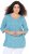 Ulla Popken Flower Print 3/4 Sleeve A-Line Tee Deep Aqua - Camisetas estampadas para mujer - 