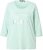 Ulla Popken Metallic Lettering 3/4 Sleeve Tee Mint Green - Camisetas estampadas para mujer - 