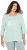 Ulla Popken Metallic Lettering 3/4 Sleeve Tee Mint Green - Camisetas estampadas para mujer - 