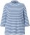Ulla Popken Striped 3/4 Sleeve Turtleneck Tee Light Blue - Camisetas estampadas para mujer - 