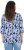 Ulla Popken Floral Print 3/4 Sleeve V-Neck Tee Navy Blue - Camisetas estampadas para mujer - 