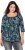 Ulla Popken Graphic Print Square Neck Tee Black - Camisetas estampadas para mujer - 