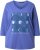 Ulla Popken Meet Me In The Moonlight 3/4 Sleeve Graphic Tee Atlantic Blue - Camisetas estampadas para mujer - 