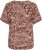 Kaffe Curve Ami Short Sleeve Blouse Printed Henna Brown - Blusas y túnicas - 