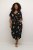 Kaffe Curve Jenna Vestido Negro/Brown Flower estampado - Vestidos - 
