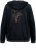 Ulla Popken Tulip Line Print Velour Zip Hoodie Black - Sudaderas y hoodies - 