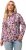 Ulla Popken Floral Print Drawstring Collar Hoodie Vanilla - Sudaderas y hoodies - 