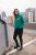 Ulla Popken Face Graphic Long Sleeve Hoodie Emerald Green - Sudaderas y hoodies - 