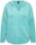 Ulla Popken Open Edged Long Sleeve V-Neck Hoodie Mint Green - Sudaderas y hoodies - 