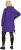 Ulla Popken Longline Lace Up Hoodie Purple - Sudaderas y hoodies - 