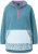 Ulla Popken Floral Detail Fleece Hoodie Ice Green - Sudaderas y hoodies - 