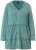Ulla Popken Tiered Flounce Panel Zip Up Hoodie Green - Sudaderas y hoodies - 