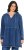 Ulla Popken Indigo Dyed Flounce Panel Hoodie Blue - Sudaderas y hoodies - 