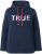 Ulla Popken TRUE Lettering Hoodie Navy Blue - Sudaderas y hoodies - 