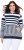 Ulla Popken Oversized Striped Long Sleeve Hoodie Ink Blue - Sudaderas y hoodies - 