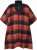 Ulla Popken Oversized Plaid Wing Collar Poncho Red Orange - Chaquetas - 