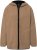 Ulla Popken Long Sleeve Hooded Teddy Jacket Putty - Chaquetas - 