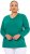 Ulla Popken Back To Basics V-Neck Relaxed Fit Cotton Tee Emerald Green - Camisetas - 
