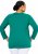 Ulla Popken Back To Basics V-Neck Relaxed Fit Cotton Tee Emerald Green - Camisetas - 