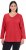 Ulla Popken Back To Basics V-Neck Relaxed Fit Cotton Tee Salsa Red - Camisetas - 