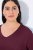 Ulla Popken Back To Basics V-Neck Relaxed Fit Cotton Tee Dark Berry - Camisetas - Camisetas para mujer