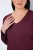 Ulla Popken Back To Basics V-Neck Relaxed Fit Cotton Tee Dark Berry - Camisetas - Camisetas para mujer