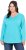 Ulla Popken Back To Basics V-Neck Relaxed Fit Cotton Tee Deep Aqua - Camisetas - 
