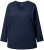 Ulla Popken Back To Basics V-Neck Relaxed Fit Cotton Tee Navy Blue - Camisetas - 