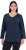 Ulla Popken Back To Basics V-Neck Relaxed Fit Cotton Tee Navy Blue - Camisetas - 